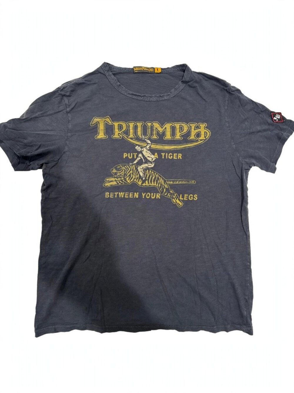 Johnson Motors Inc Triumph Tiger Graphic T-Shirt Mens Large Charcoal